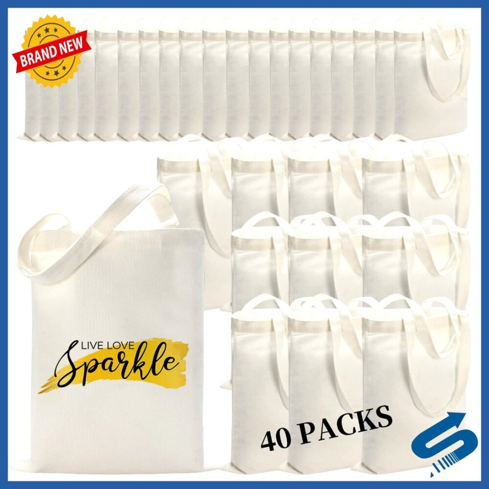 Blank Canvas Tote Bags Bulk Sublimation DIY Crafting Reusable Polyester Grocery